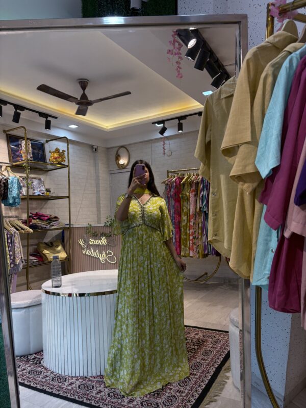 Green Floral Maxi Dress