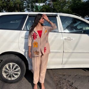 Cotton blazer 3 piece set