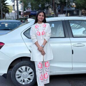 Cotton embroidery Cordset